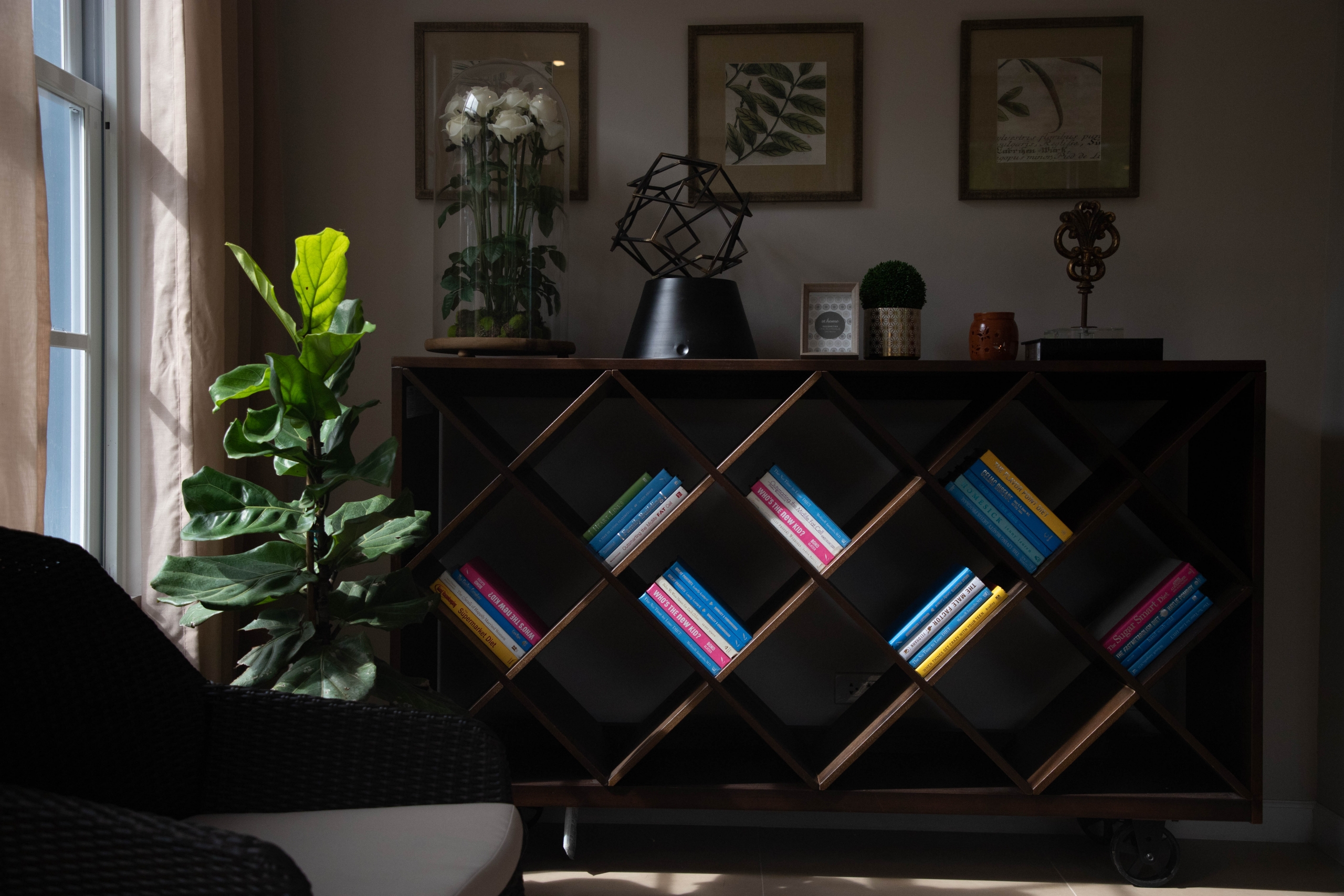 Artistic Bookshelf design within Lawrence Luxury home