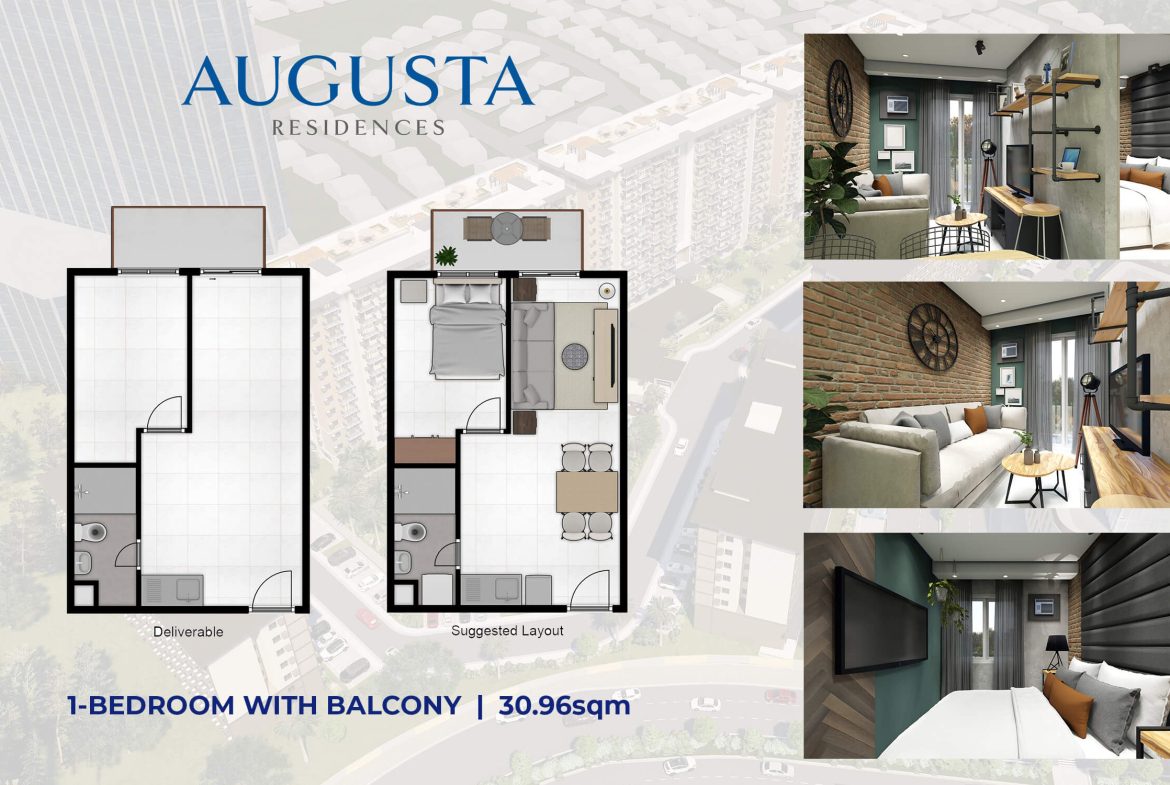 One Bedroom Unit Lay out of Augusta Residences