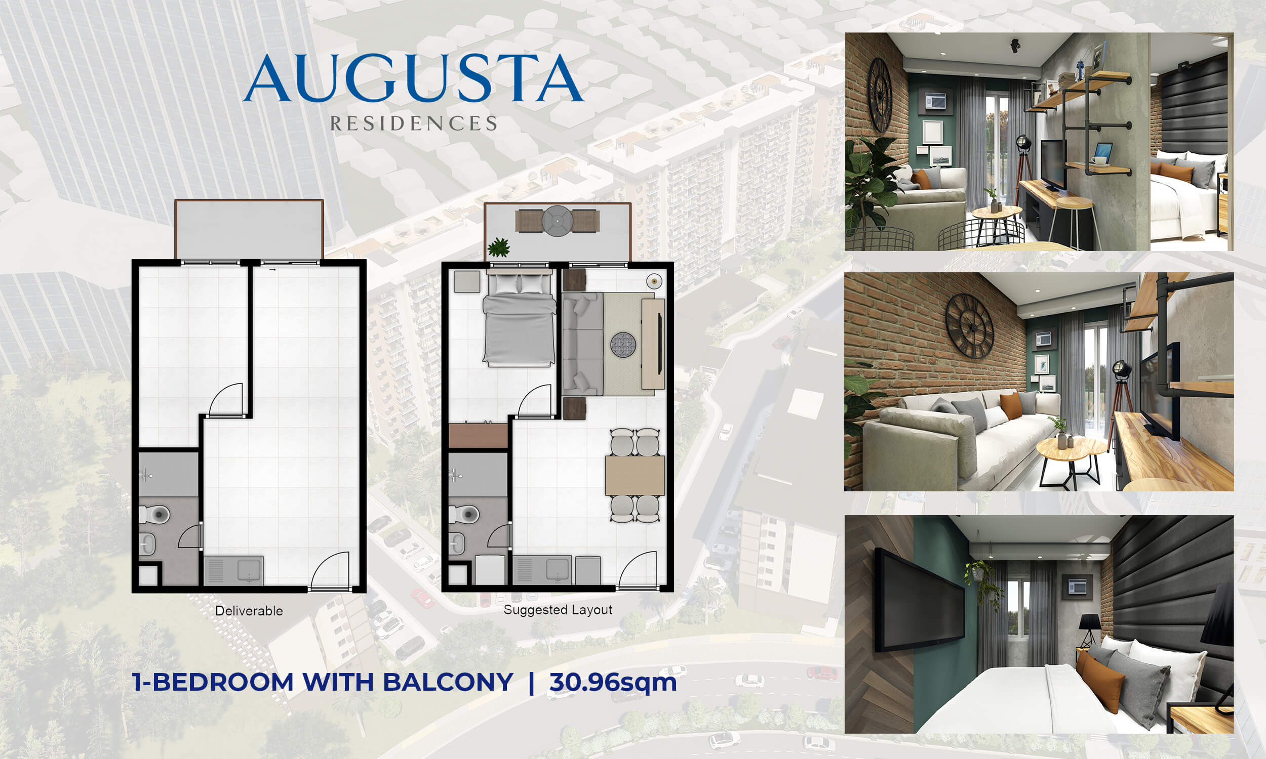 One Bedroom Unit Lay out of Augusta Residences